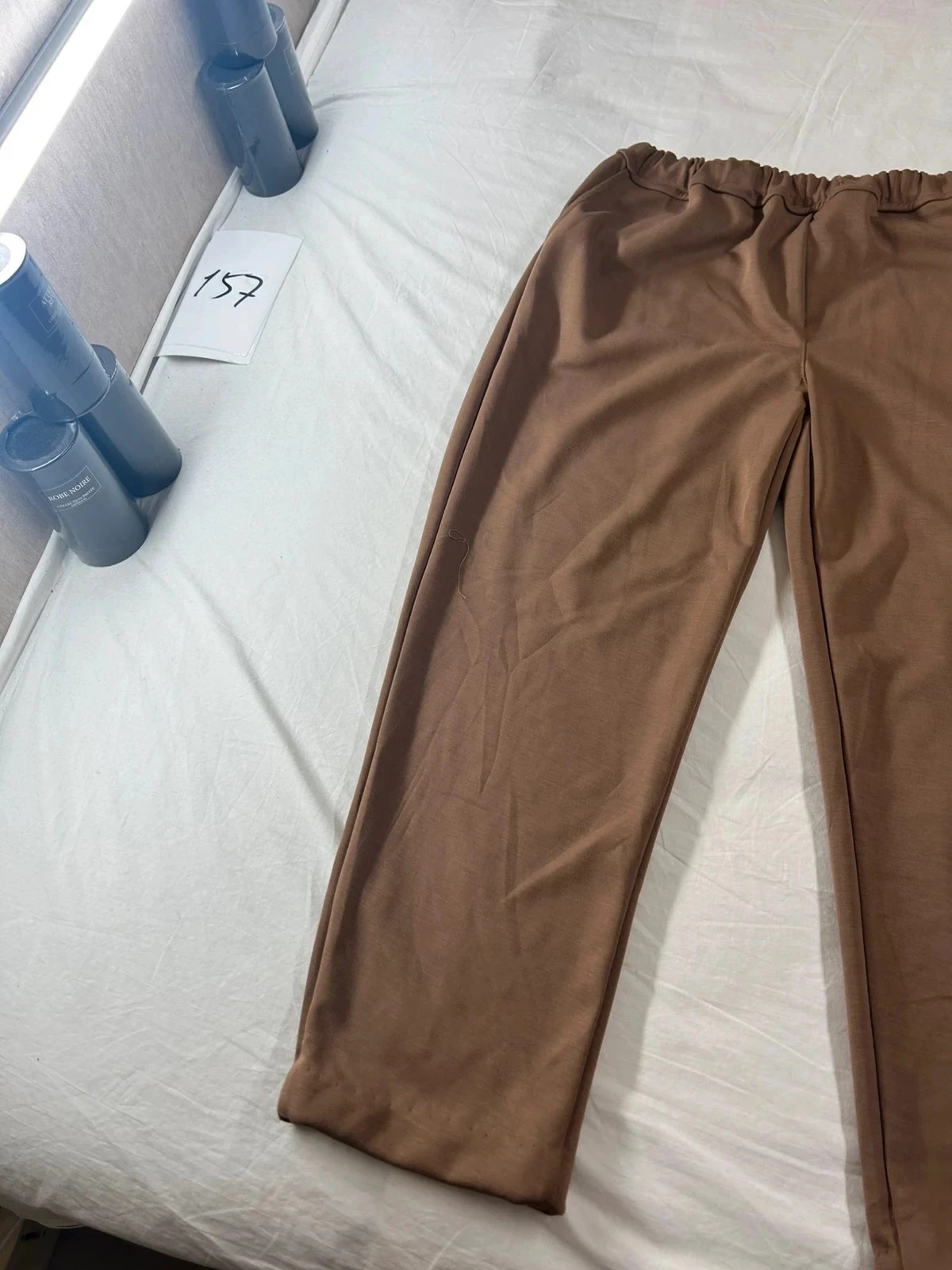 Bruine beige wijde broek comptoir de mode – photo 3